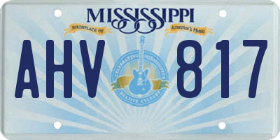 MS license plate AHV817