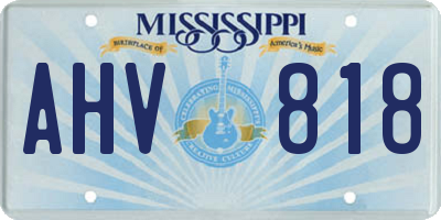 MS license plate AHV818