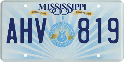MS license plate AHV819