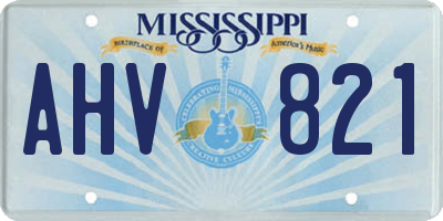 MS license plate AHV821