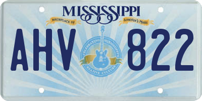 MS license plate AHV822