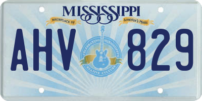 MS license plate AHV829