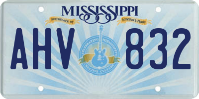 MS license plate AHV832