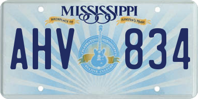 MS license plate AHV834