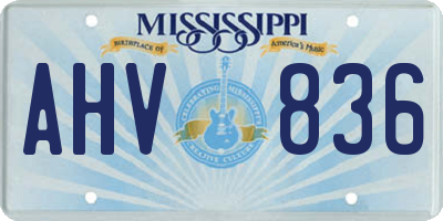 MS license plate AHV836
