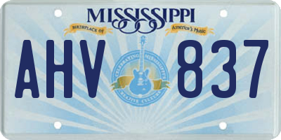 MS license plate AHV837