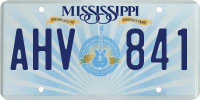 MS license plate AHV841