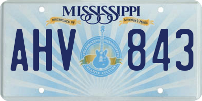MS license plate AHV843