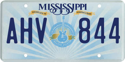 MS license plate AHV844