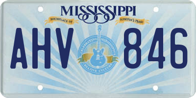 MS license plate AHV846