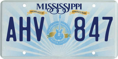 MS license plate AHV847