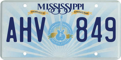 MS license plate AHV849