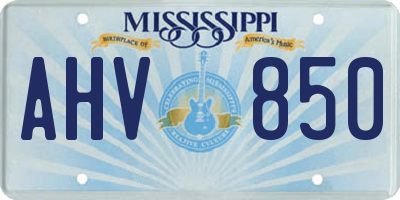 MS license plate AHV850