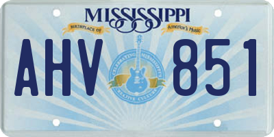 MS license plate AHV851