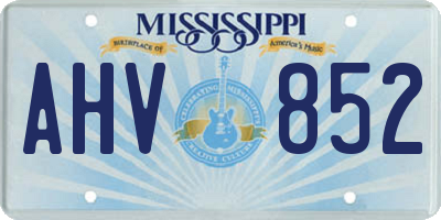 MS license plate AHV852