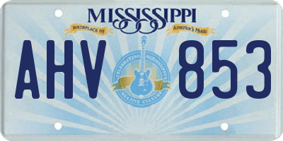 MS license plate AHV853
