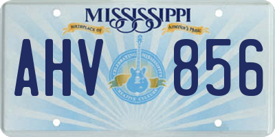 MS license plate AHV856
