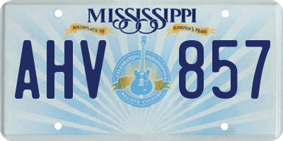 MS license plate AHV857