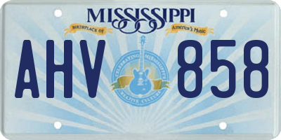 MS license plate AHV858