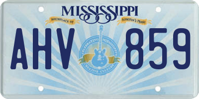 MS license plate AHV859