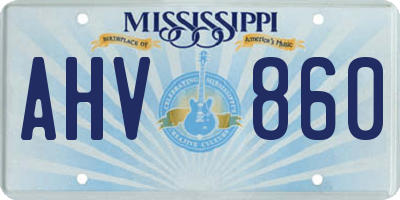 MS license plate AHV860