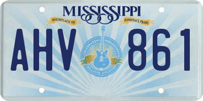 MS license plate AHV861