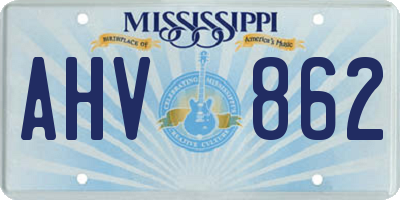 MS license plate AHV862