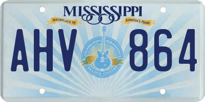 MS license plate AHV864