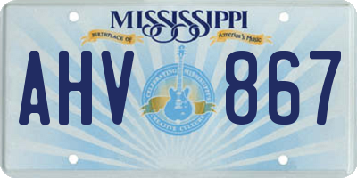 MS license plate AHV867