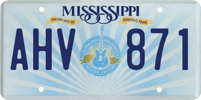 MS license plate AHV871