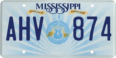 MS license plate AHV874