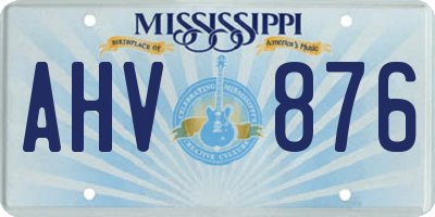 MS license plate AHV876