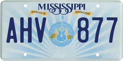 MS license plate AHV877