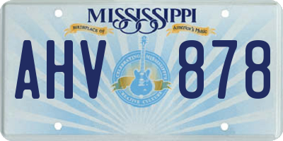 MS license plate AHV878