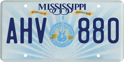 MS license plate AHV880
