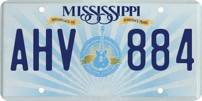 MS license plate AHV884