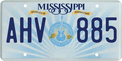 MS license plate AHV885