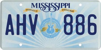 MS license plate AHV886