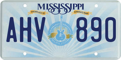 MS license plate AHV890