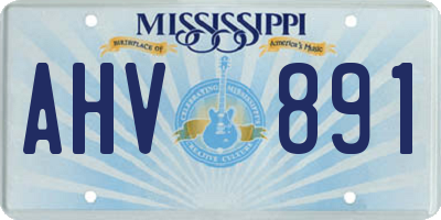 MS license plate AHV891