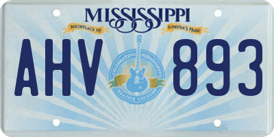 MS license plate AHV893