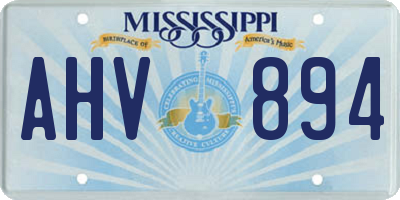 MS license plate AHV894