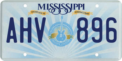 MS license plate AHV896