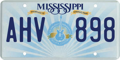 MS license plate AHV898