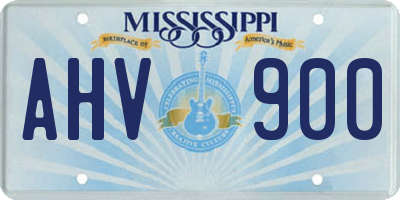 MS license plate AHV900