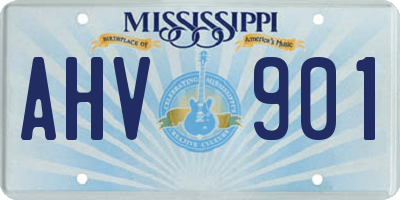 MS license plate AHV901