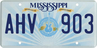 MS license plate AHV903