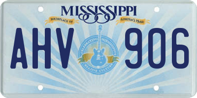 MS license plate AHV906