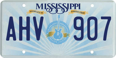 MS license plate AHV907