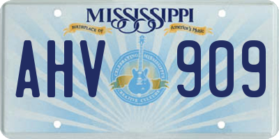 MS license plate AHV909